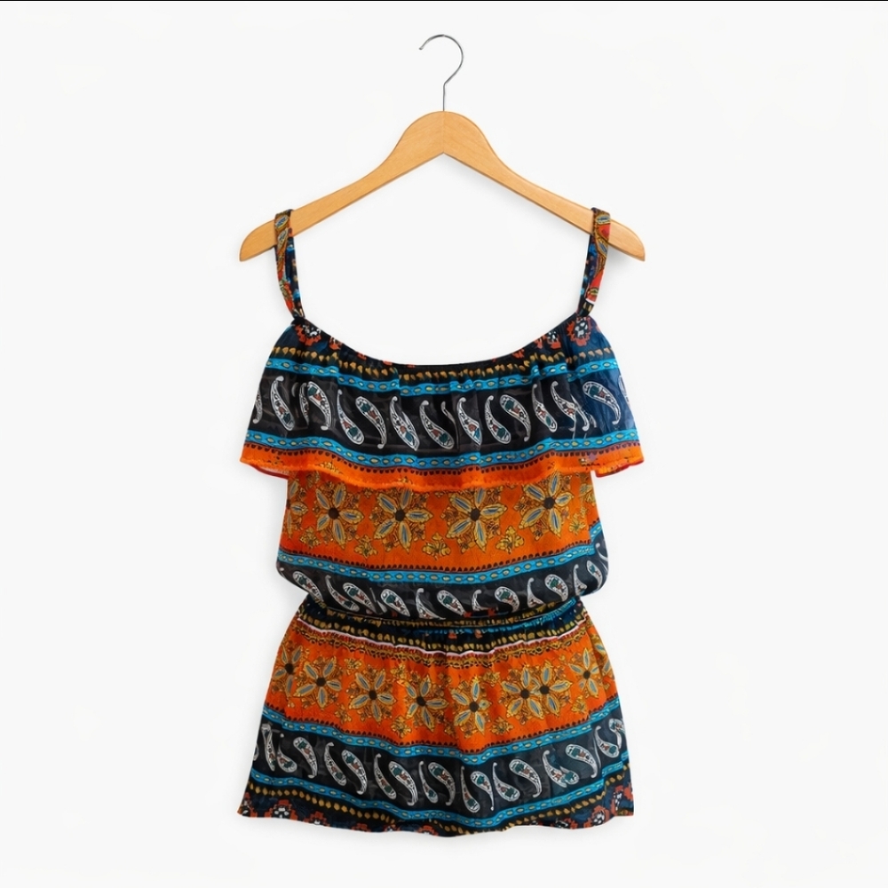 Forever 21 Multi Bohemian Indie Artsy Southwestern Coquette Girl Flirty Sz Lg